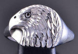 Size 15 Silver Navajo Handmade Eagle Strong Ring 2B18A