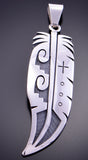 Sacred Eagle Feather Pendant by Timothy Mowa 2L16R