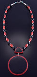 Apple Coral Multistone Santo Domingo Pueblo Mosaic Necklace Chris Nieto 2E25H
