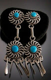 2-Tier Turquoise Eye Dazzler Earrings by Zuni Artist Allison Lementino 9B18C