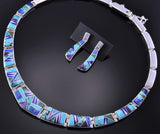 Inlay Collar Necklace with Earrings by Evangline David 2K25G