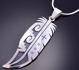 Sacred Eagle Feather Pendant by Timothy Mowa 2L16R