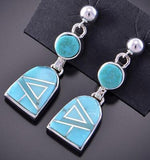 Long Turquoise Inlay Earrings by Tully Gustine 2K20U