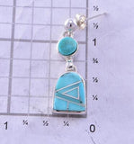 Long Turquoise Inlay Earrings by Tully Gustine 2K20U