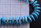 14" Sleeping Beauty Turquoise & Coral Navajo Necklace 9A02Y