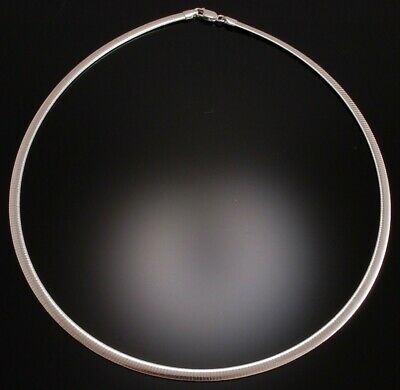 4mm Wide Silver Omega Chain Necklace 16 inch PA42C 16 N8tiveArts
