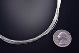 10 strand x 24 inch Liquid Silver Necklace 9J15Q