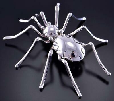 Silver Navajo Handmade Spider Love Brooch/Pin by Effie Garfield 2A13M