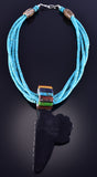 Hummingbird Mosaic Pendant with Heishi Necklace by Mary LouiseTafoya 2J20O