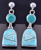 Long Turquoise Inlay Earrings by Tully Gustine 2K20U