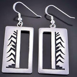 Silver Hopi Handmade Tree Of Life Earrings by Timothy Mowa 2D21W