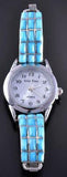 Silver & Turquoise Zuni Inlay Square Stone Watch by Caroline Malani 1L12E