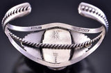 Silver & Lapis Navajo Handmade Bracelet by Robert Shakey 2E25S