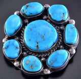 Vintage Silver & Turquoise Cluster Brooch 2C14D