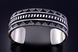 Silver Navajo Handmade Sacred Mountains Men's Bracelet by Elvira Bill 2L08C