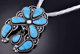 Silver & Turquoise Zuni Inlay Hummingbird Design Pendant Susie Lowsayatee 2D21B