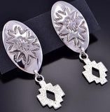 Traditional Design Silver Earring by Benson Manygoats 2K10Z