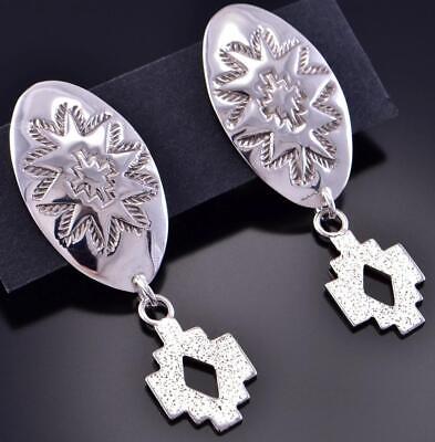 Traditional Design Silver Earring by Benson Manygoats 2K10Z