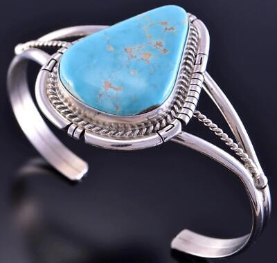 Silver & Royston Turquoise Navajo Bracelet by Dave Skeets 2J12A