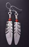 Ray Tracey Medium Feather Earrings with Coral - 1J10Y