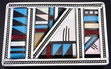 Vintage Silver & Turquoise Multistone Zuni Inlay Buckle by Ardale Mahooty 1D20P