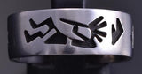 Size 9-1/4 All Silver Dancing Kokopellis Open Ringband by Sonny Gene 8E08V