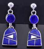 Lapis and Silver Inlay Earrings by Tully Gustine 2K21H
