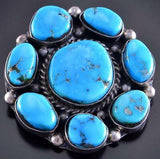 Vintage Silver & Turquoise Cluster Brooch 2C14D