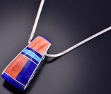Mutli-stone Inlay Pendant Slide by Benson Manygoats 2K10S