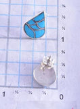Silver & Turquoise Scallop Inlay Zuni Earrings by Orena Leekya 2J16S