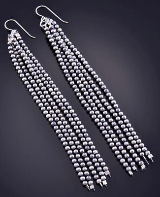 Silver Navajo Pearls Heaven Duster Earrings by Mason Lee 2J16K