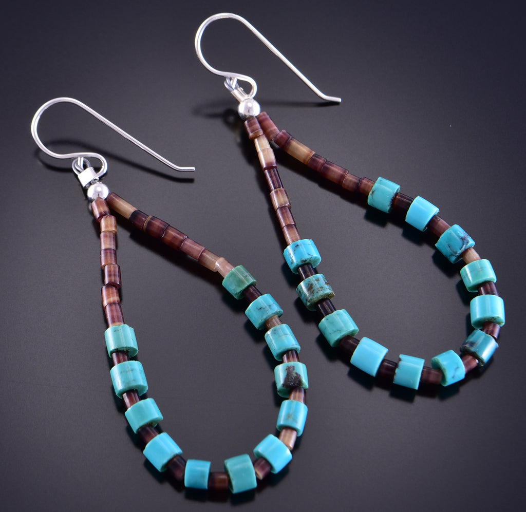 Native American Navajo Handmade Multi Stone Beaded Earrings – Sterling  Silver Diva