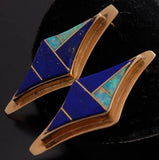 14K Gold Lapis Opal Diamond Earrings by G Nelson - VN40A