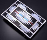 Silver Mother of Pearl Multistone Zuni Inlay Buckle by Charlotte Dishta 2D21X