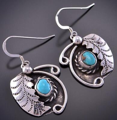 Vintage Turquoise and Silver Earrings 2K13Z