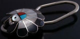 Silver Multistone Zuni Sunface Inlay Key Chain by Denise Siutza - 9J03B