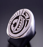 Size 9 Men's Ring by Calvin Peterson with Bear Design 2L16P