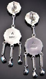 Silver & Turquoise Zuni Inlay Rounded Earrings by Arlo Kanteena 1B26U