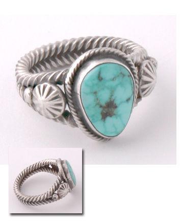 ZBM Turquoise Ring Old Style Handmade by Erick Begay CD60B