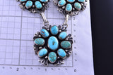 Silver & Turquoise Navajo Handmade Necklace & Earring Set by Bobby Johnson 1K18Q