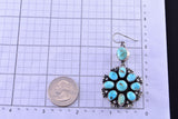 Silver & Turquoise Navajo Handmade Necklace & Earring Set by Bobby Johnson 1K18Q