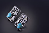 Silver & Turquoise Navajo Squash Blossom & Earring Set by Alex Sanchez 1K18U