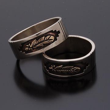 14K Gold Eagle Feather Ring. A Silver Ring by Erick Begay CD50B