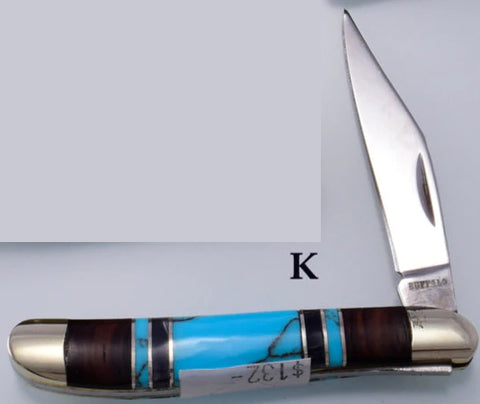 Turquoise Inlay Stainless Knife 2L26K