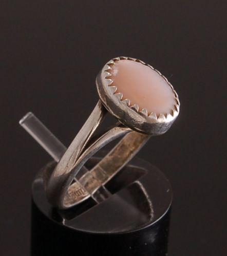 Pink Musselshell Ring Silver Pink Mussel Shell Rings | Native American Jewelry | Erick Begay ...
