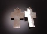 ZBM Stunning Silver Stamped Cross Earrings with Coral by Erick Begay TO81D