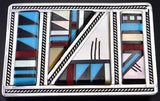 Vintage Silver & Turquoise Multistone Zuni Inlay Buckle by Ardale Mahooty 1D20P