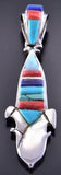 Silver & Turquoise Multistone Navajo Inlay Corn Pendant by Pam David 2E25T