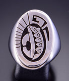 Size 9 Men's Ring by Calvin Peterson with Bear Design 2L16P