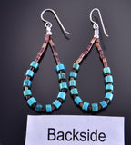 Navajo Turquosie Bead Loop Earrings by Corraine Smith 2E16D